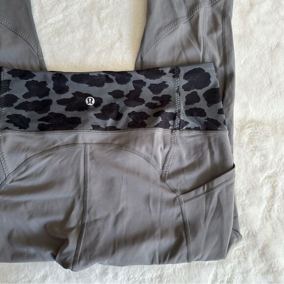 Lululemon All The Right Places Crop Leggings Leopard Size 10 - Picture 2 of 9